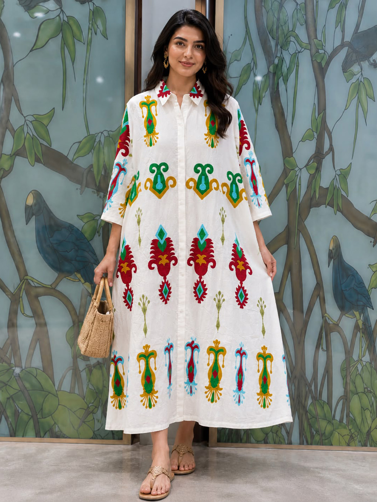 Embroidered Shirt Dress - Image 3